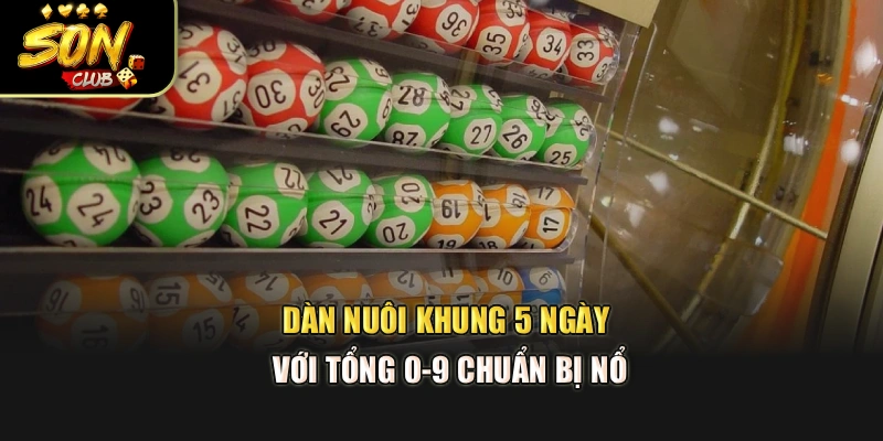 Dàn nuôi khung 5 ngày với tổng 0-9 chuẩn bị nổ